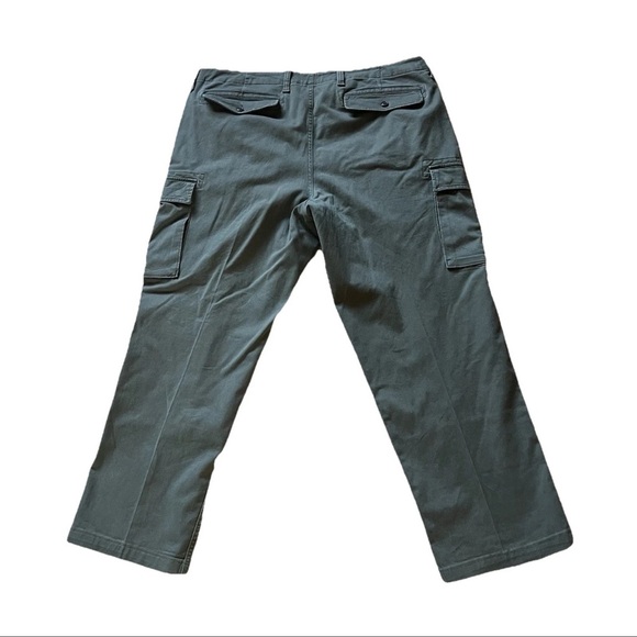 Lands End Army Green Cargo Pants Men’s 40x29 Outdoorsy Woodsmen Fisherman Hike - Picture 2 of 6